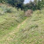 6. Ham Hill - Quarry face showing stone saw extraction