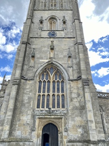 St. Mary's Church, Bruton - Tower and door from the west