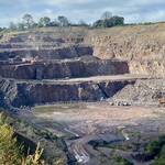 Stoke quarry showing the different (15m) levels.